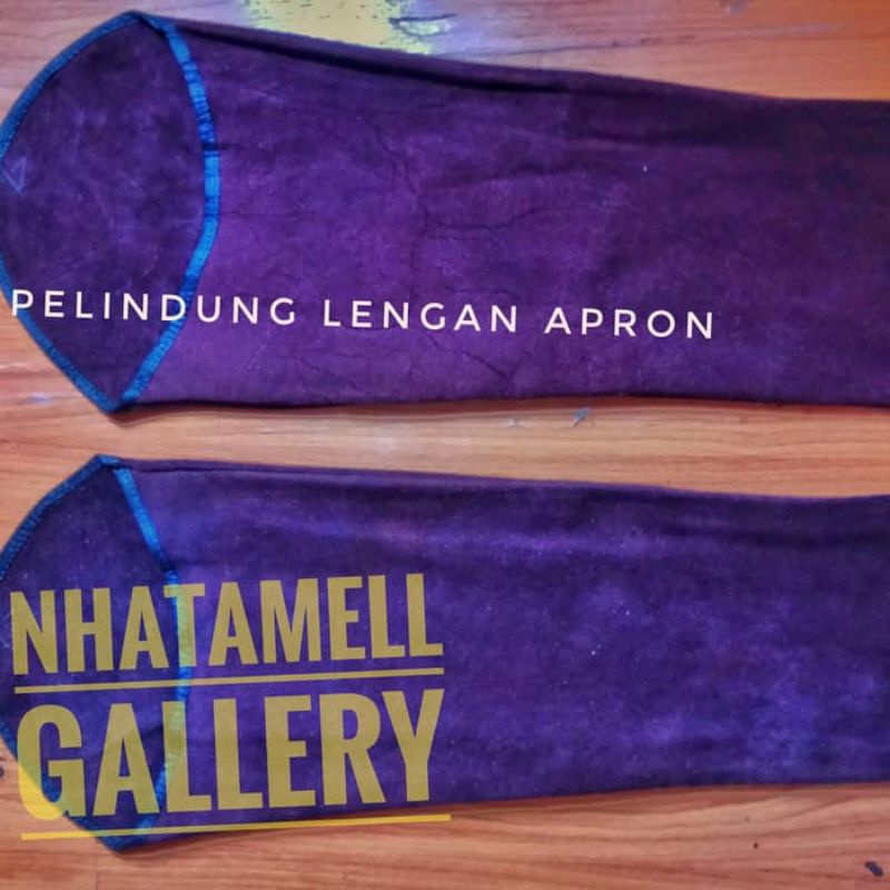 Apron pelindung lengan anti panas - bahan kulit asli split sapi tebal las welding dg strap tali