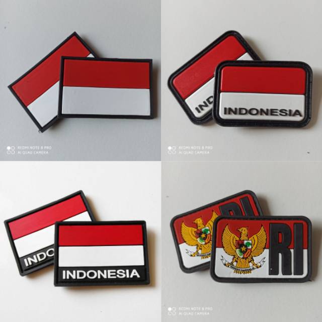 PATCH RUBBER BENDERA INDONESIA/MERAH PUTIH/GARUDA RI/TEMPELAN KARET EMBLEM LOGO VELCRO