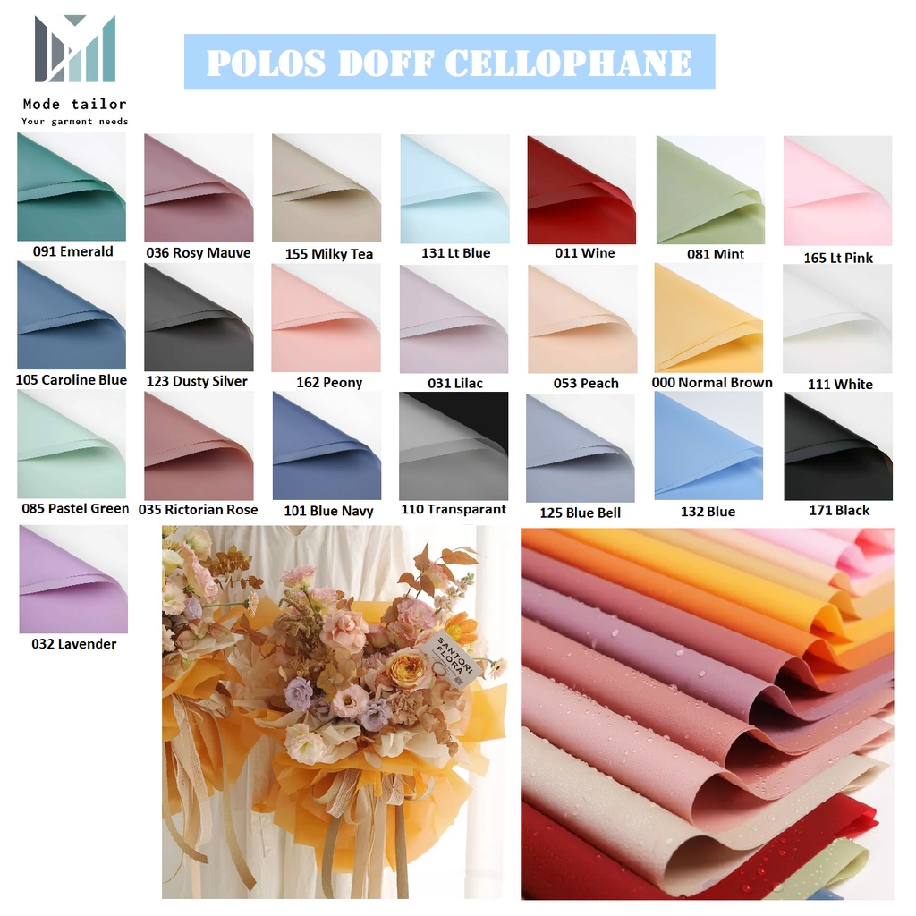 (Eceran) Flower Wrapping Cello Polos Doff / Kertas Buket / Flower Wrapping Paper