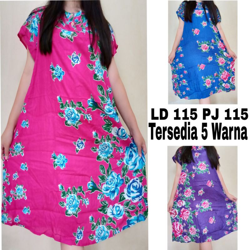 Daster Payung Bali Ibu Ibu Jumbo Kekinian Motif Bunga Bahan Rayon