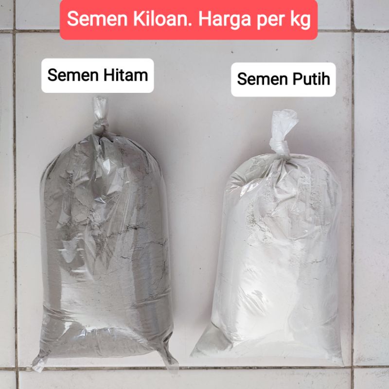 Semen Hitam Gresik Kiloan . Semen Putih Eceran per kg