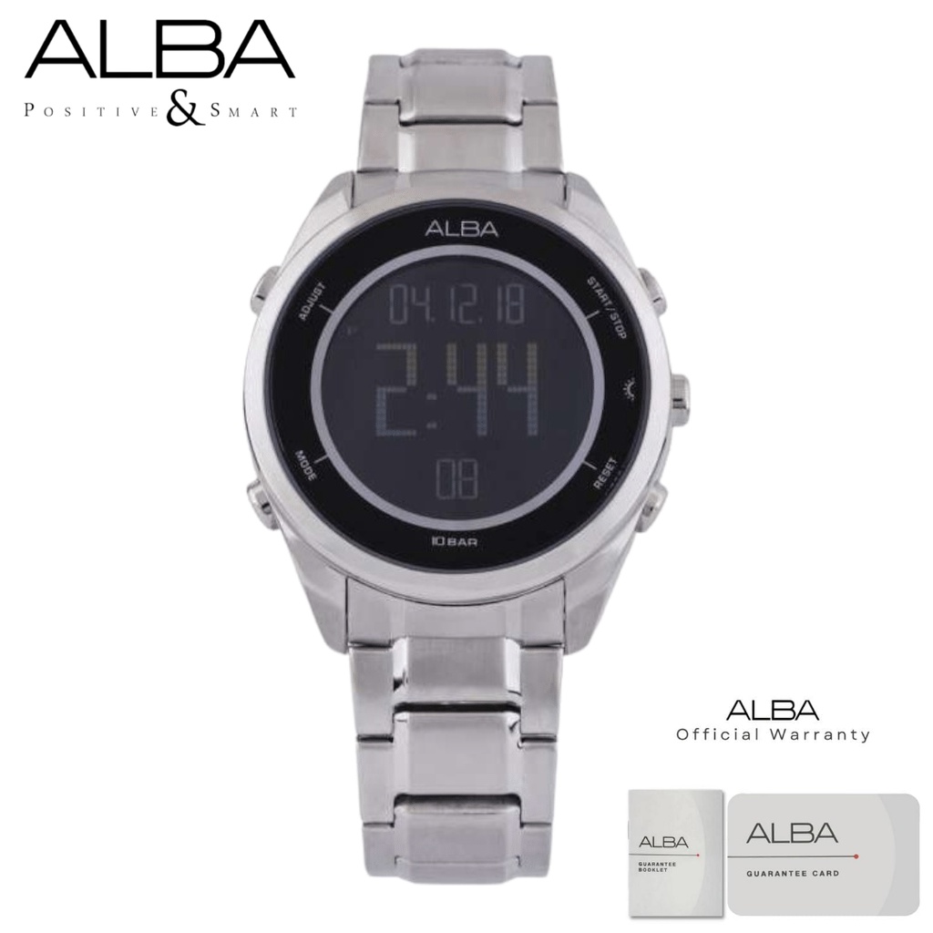 Alba Pria A5A005 Jam Tangan Pria Alba Active A5A005X1 Quartz Stainless Steel Strap