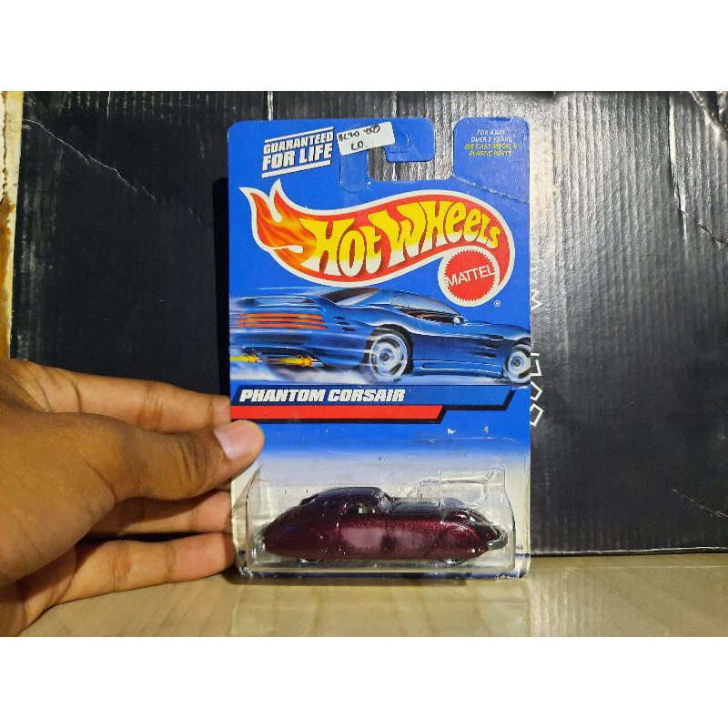HOTWHEELS PHANTOM CORSAIR BLUE CARD VINTAGE CAR MAROON ENGLAND EURO