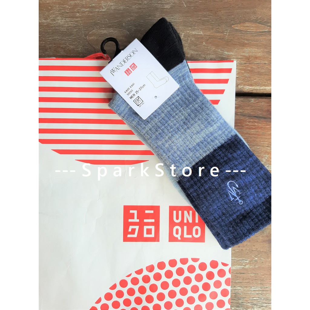 [NEW][BARU] Uniqlo x JW Anderson Kaos Kaki Block Socks Navy Biru