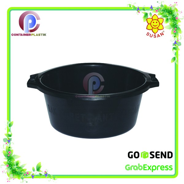 Baskom Plastik Besar - Bak Cuci Baju - Baskom Serbaguna - Waskom Memble 32 Hitam - Susan