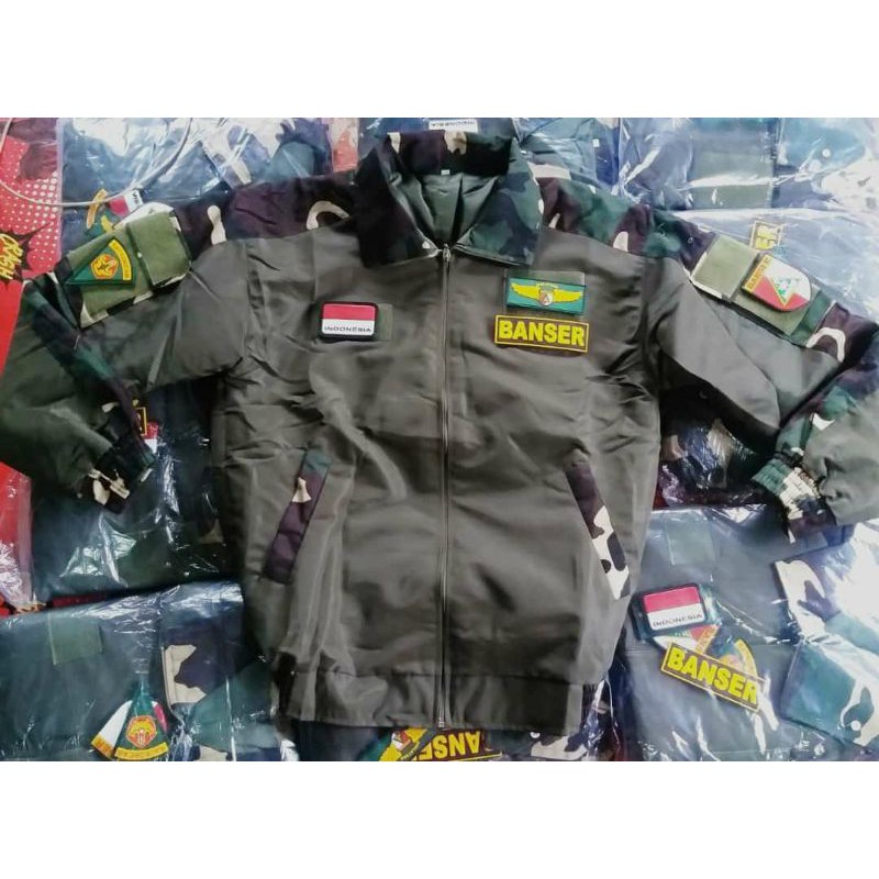 JAKET BOMBER KOMBINASI BANSER KATUN TWILL