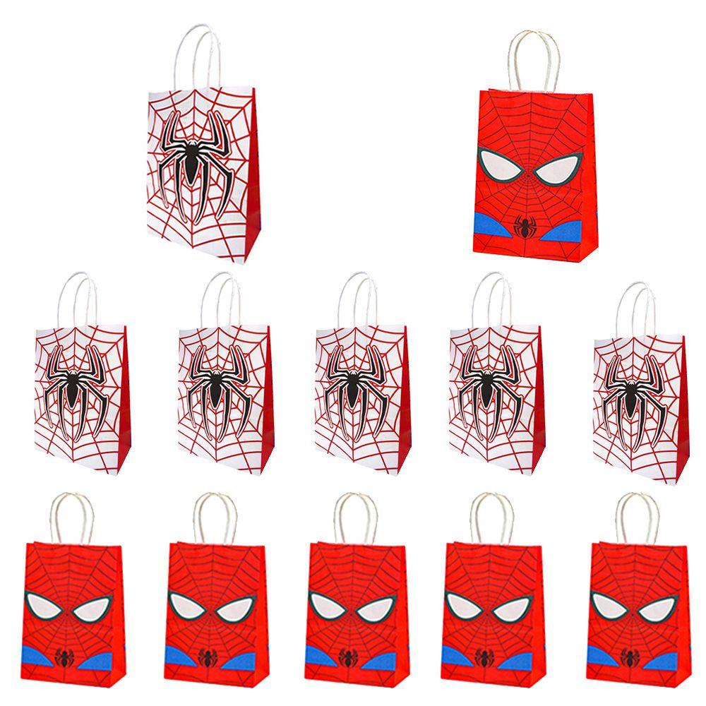 Solighter Spiderman printing Dua Sisi 12pcs Dekorasi Spider Treat B ags Candy B ags Hero