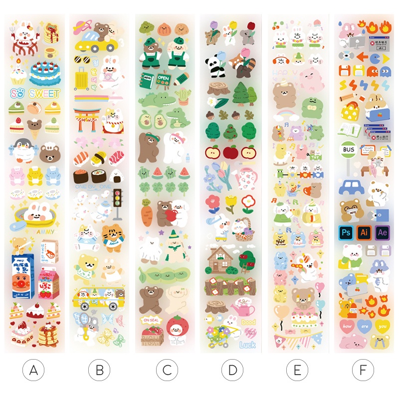 Etori Animal Family Roll Deco Stickers