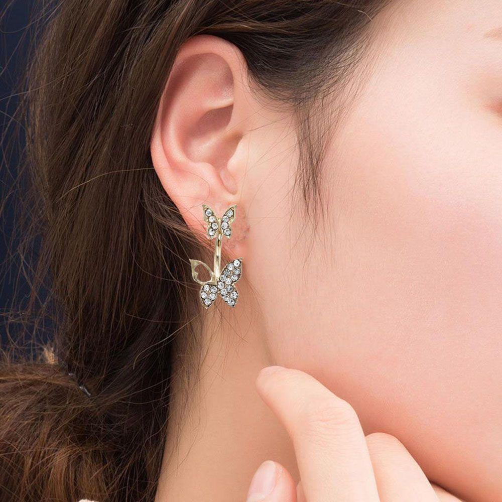 Lily Butterfly Earrings Temperamen Perhiasan Untuk Wanita Korea Anting Berongga