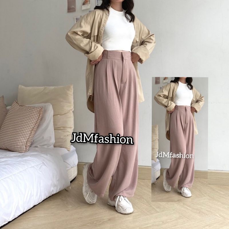 Loose Pants Bahan Polyester Ori / Trouser Pants