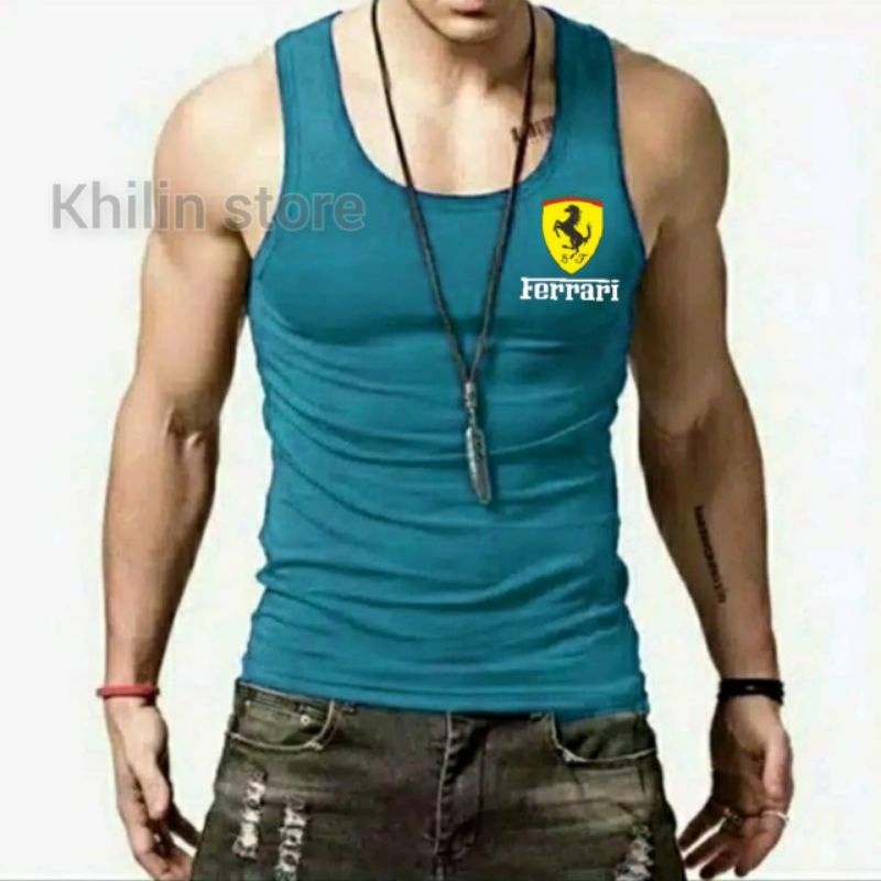 Singlet Pria Ferrari Kaos Singlet pria dewasa baju singlet tanktop laki-laki kaos pria distro ferrari