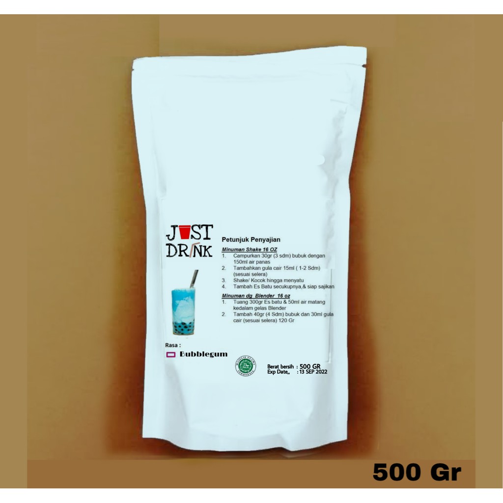 

JUST DRINK DRAK BUBLE GAME Bubuk Minuman Kualitas PREMIUM Ice Blend Milk Shake BUBLE GAME 500 GR