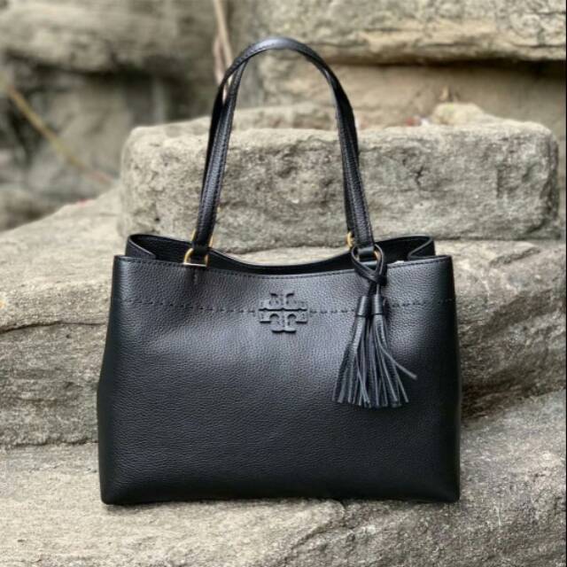 Tory Burch McGraw Triple Compartment Tote totebag brown cokelat coklat original authentic