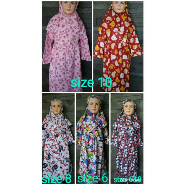 baju gamis anak include kerudung anak size junior murah grosir bandung