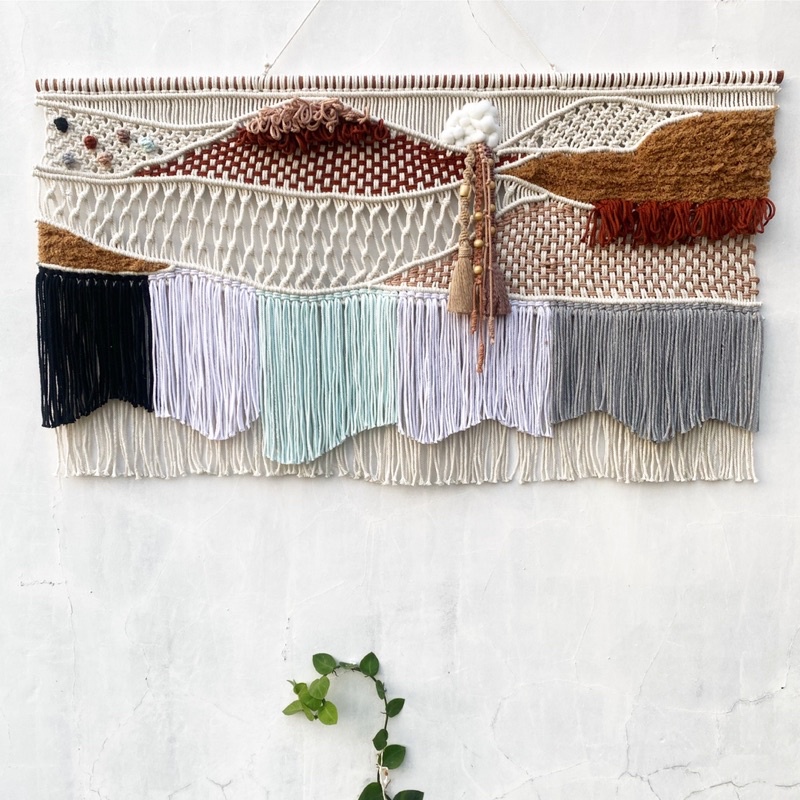 macrame weaving series soft cloudy