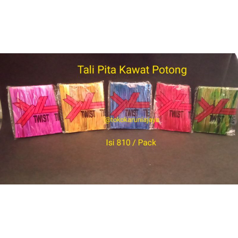 

Termurah !!! Tali Pita Kawat Potong Aneka Warna - Twist Tie Metalik (Utk Souvenir, Snack, Kue,dll)