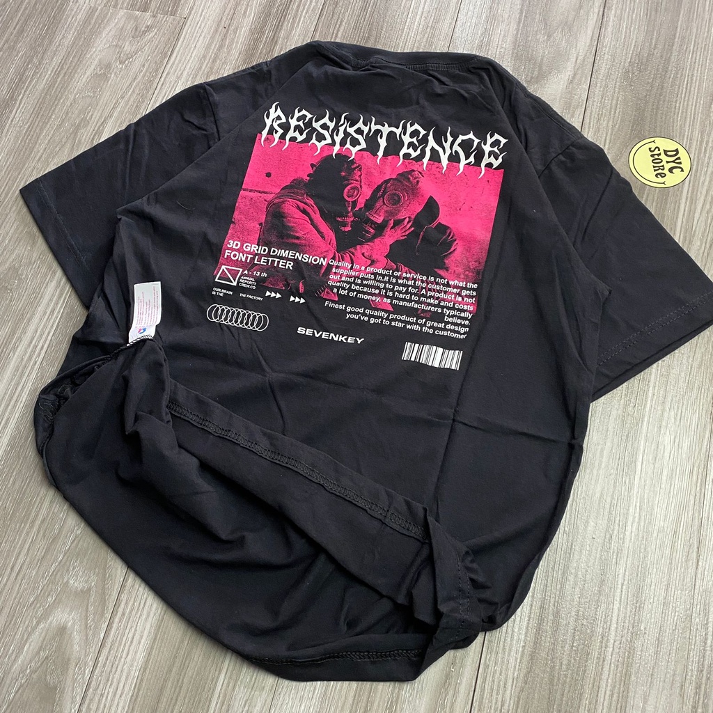 T-SHIRT STREETWEAR KAOS DISTRO ORIGINAL SEVENKEY x NEXTTIME SPESIAL SPESIAL TYPOGRAPH ART OF RESISTANCE KAOS HITAM PRIA WANITA  OVERSIZE