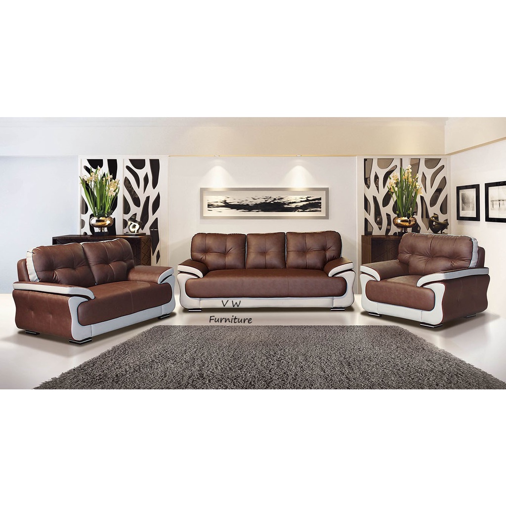 TITOV Sofa Tamu 321 Dudukan Tipe Aprilia - Sofa Tamu Kulit set 321 - Sofa Kulit - Sofa Aprilia - VW 