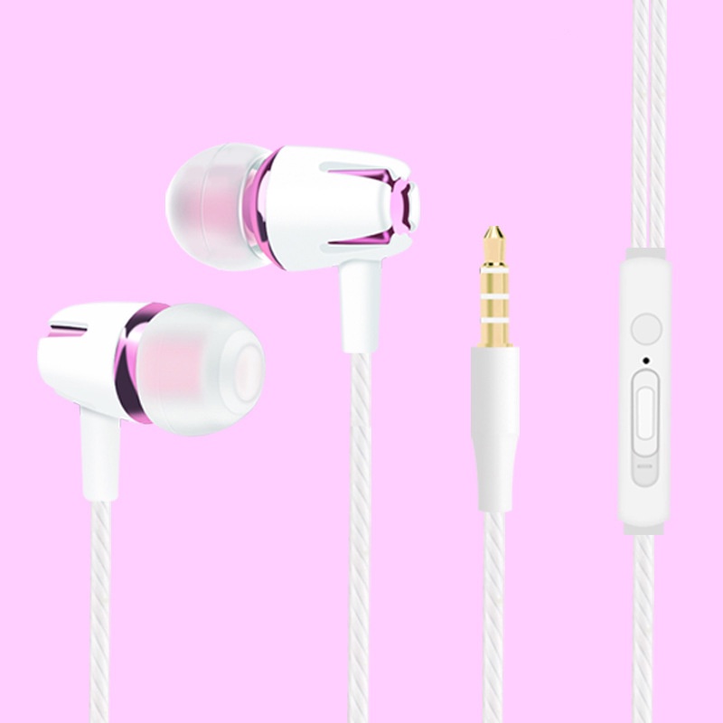 1pc Headset In-Ear Stereo Bass Noise Canceling Kabel 3.5mm Dengan Mic Untuk Huawei / Xiaomi / Samsung