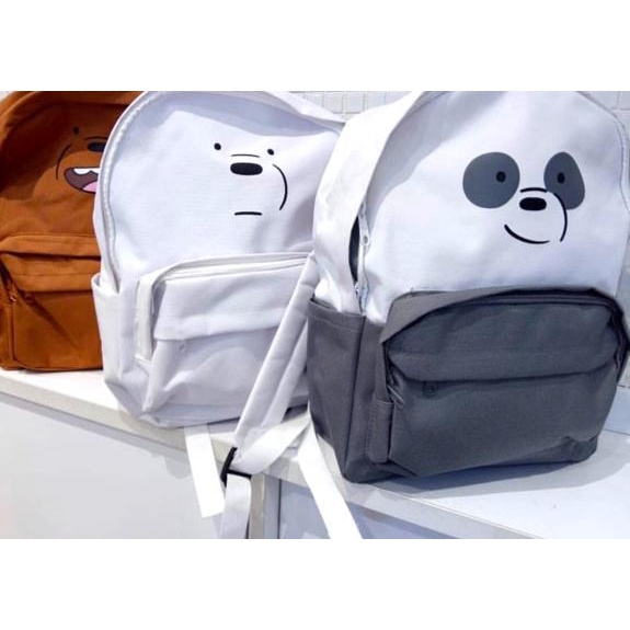 Wow Murah Meriah.. TAS RANSEL MINISO WE BARE BEARS GRIZZ ICE BEAR PANPAN / BACKPACK WE BARE BEARS