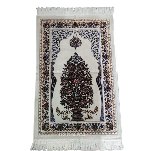 Sajadah Ka'bah Premium Seri Putih / Sajadah Bulu Lembut / Sajarah Turki