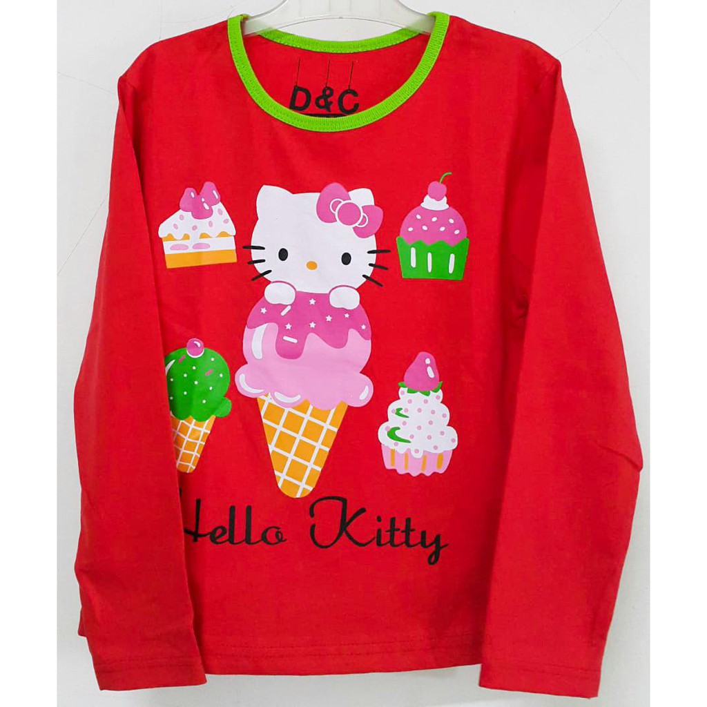 RKA - KLGCe Kaos Lengan Panjang Anak Karakter Hello Kitty Merah