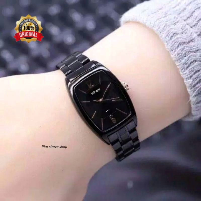 JAM CEWEK BESS SELLER!! Rantai Stainlis Stel Water Resistant  Model OVAL Jam Tangan KASUAL Wanita Mirete Original Jam Tangan cewek anti air jam tangan cewek terlaris jam tangan wanita tahan air/Water resistant jam tangan wanita murah mirete original