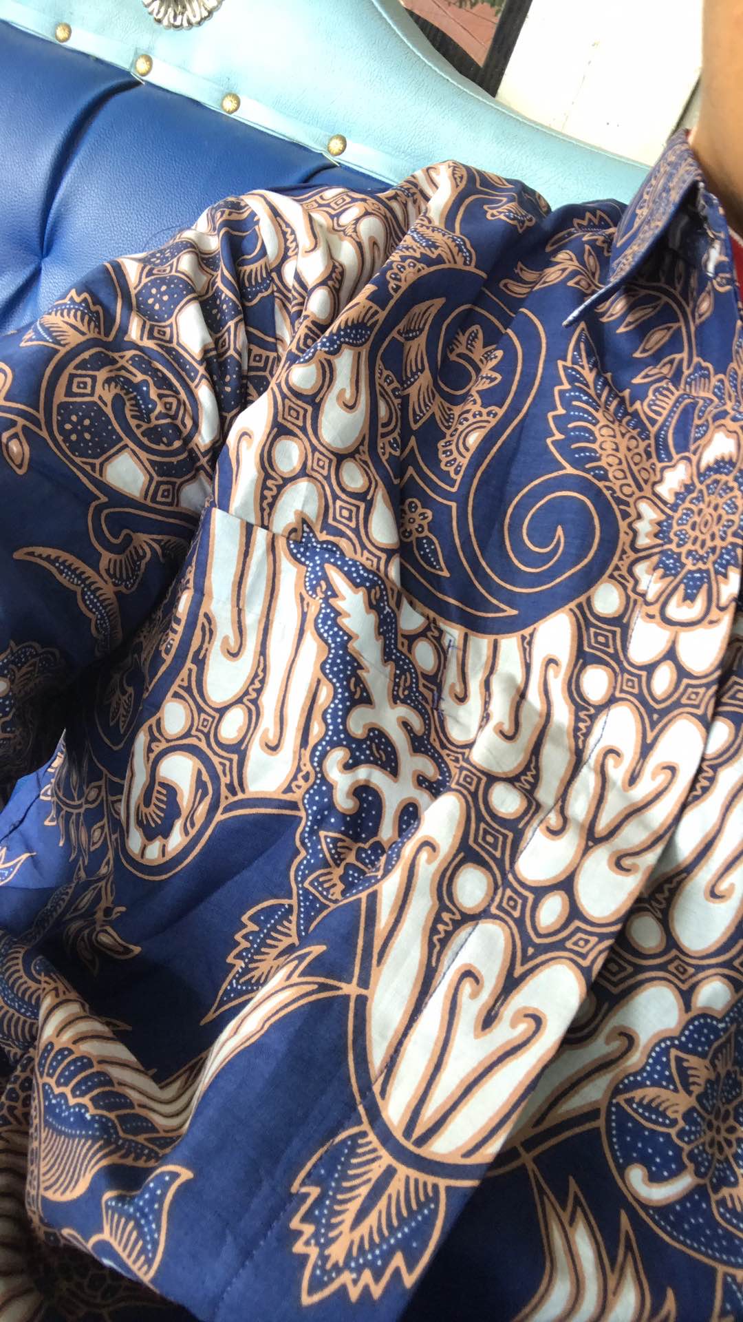 Peksi Dongker Kemeja Batik Pria Full Furing Katun Sragenan