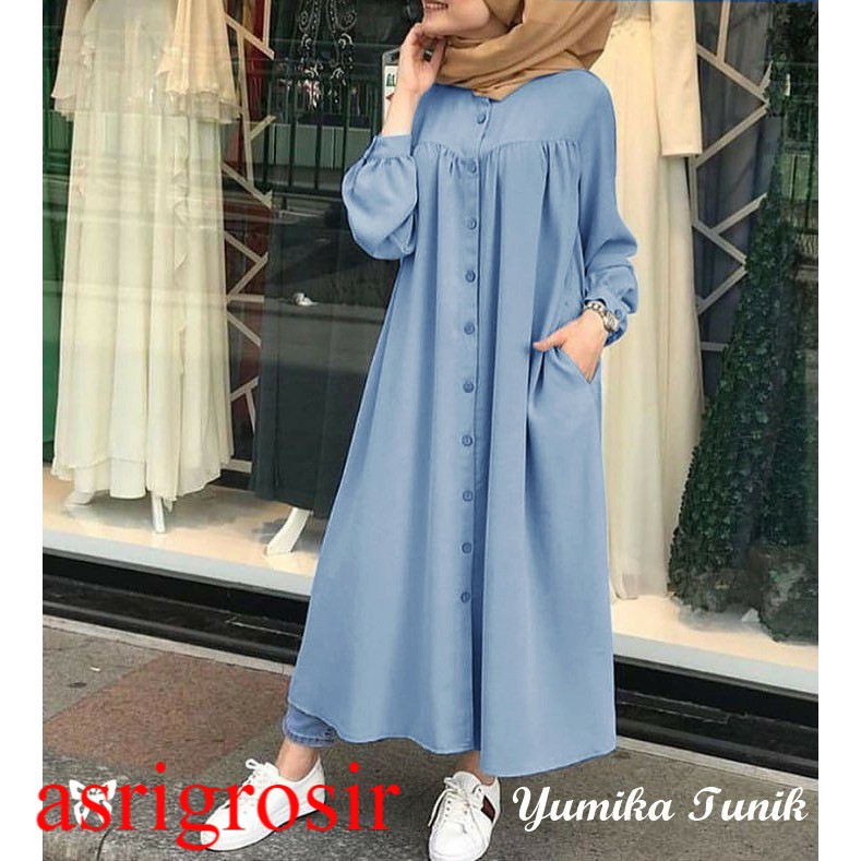 HOPYLOVY - YUMIKA LONG DRESS TUNIK PANJANG WANITA