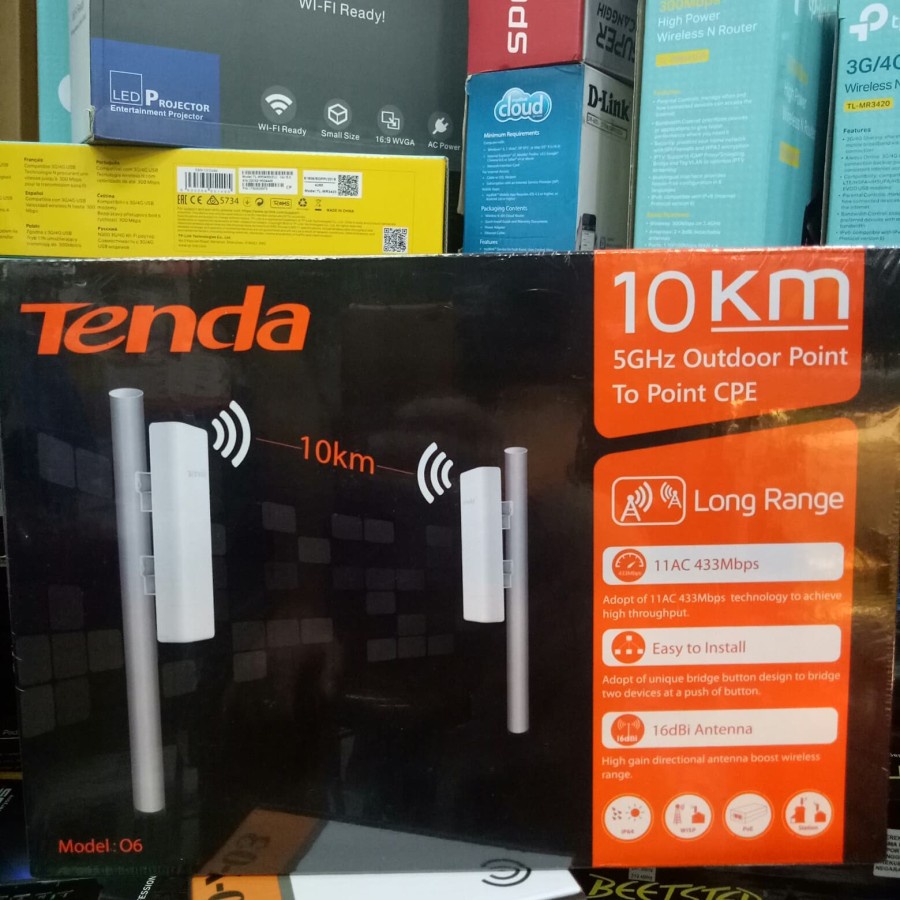 Tenda O6 Wifi Extender Outdoor Wireless 10km CPE Tenda 06 Original