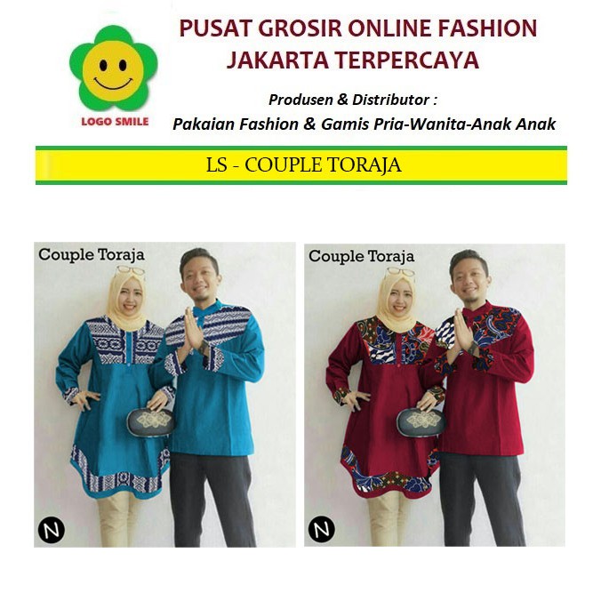 LS 10404 BAJU COUPLE TORAJA Baju Muslim Pria dan Wanita Model Terbaru,Terkini,Termurah dan Terlaris