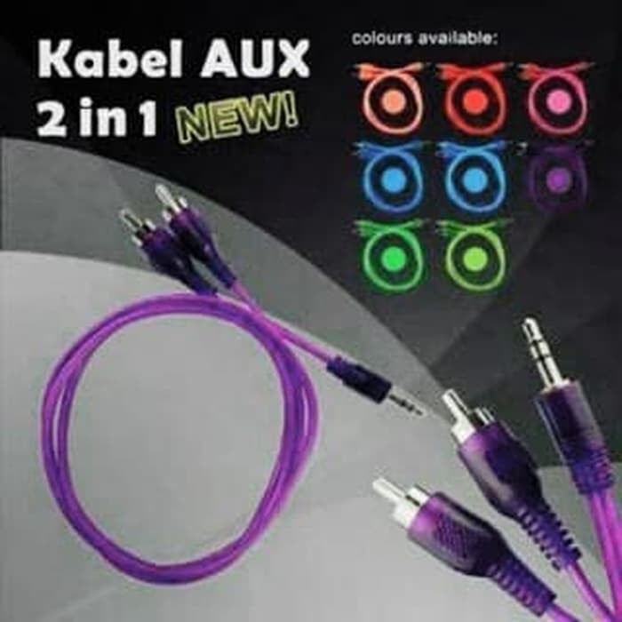 Kabel Audio Aux 2 In 1 Handphone To Speaker Jack 3.5mm