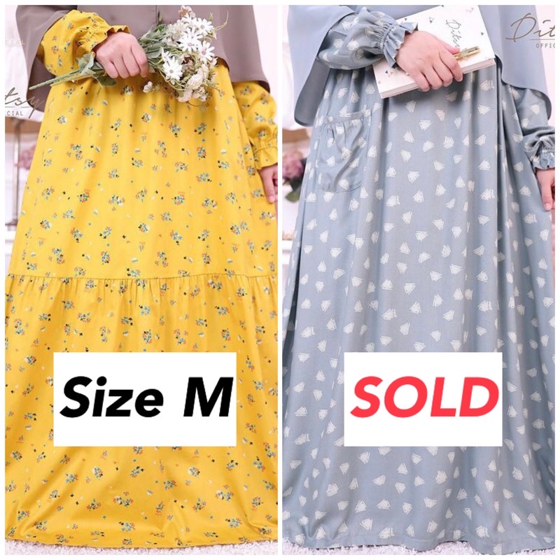 DITSY FEBRUARI 2022 M Alora Mustard Riven Jade Nightgown Gamis