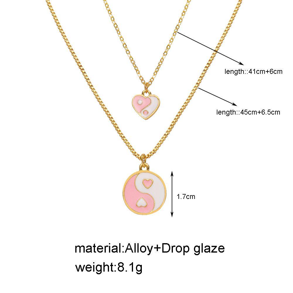 Lily Kalung Streetwear Perhiasan Tai Chi Layered Round Choker