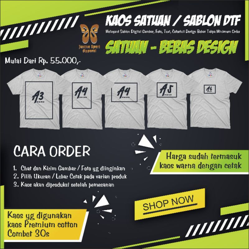 Jual Sablon Kaos Custom Digital Full Color Dtf Shopee Indonesia 6667