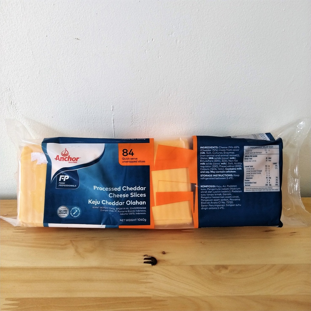

Anchor Processed Cheddar Slices / Keju Cheddar 84 Slices (INSTAN ONLY)