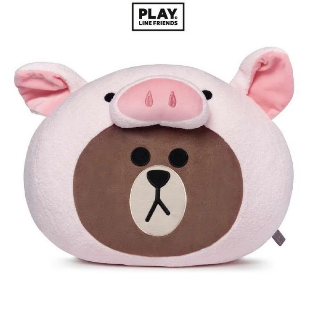 Boneka Bantal Line Piggy Brown Jungle Brown Line Cushion Official LINE