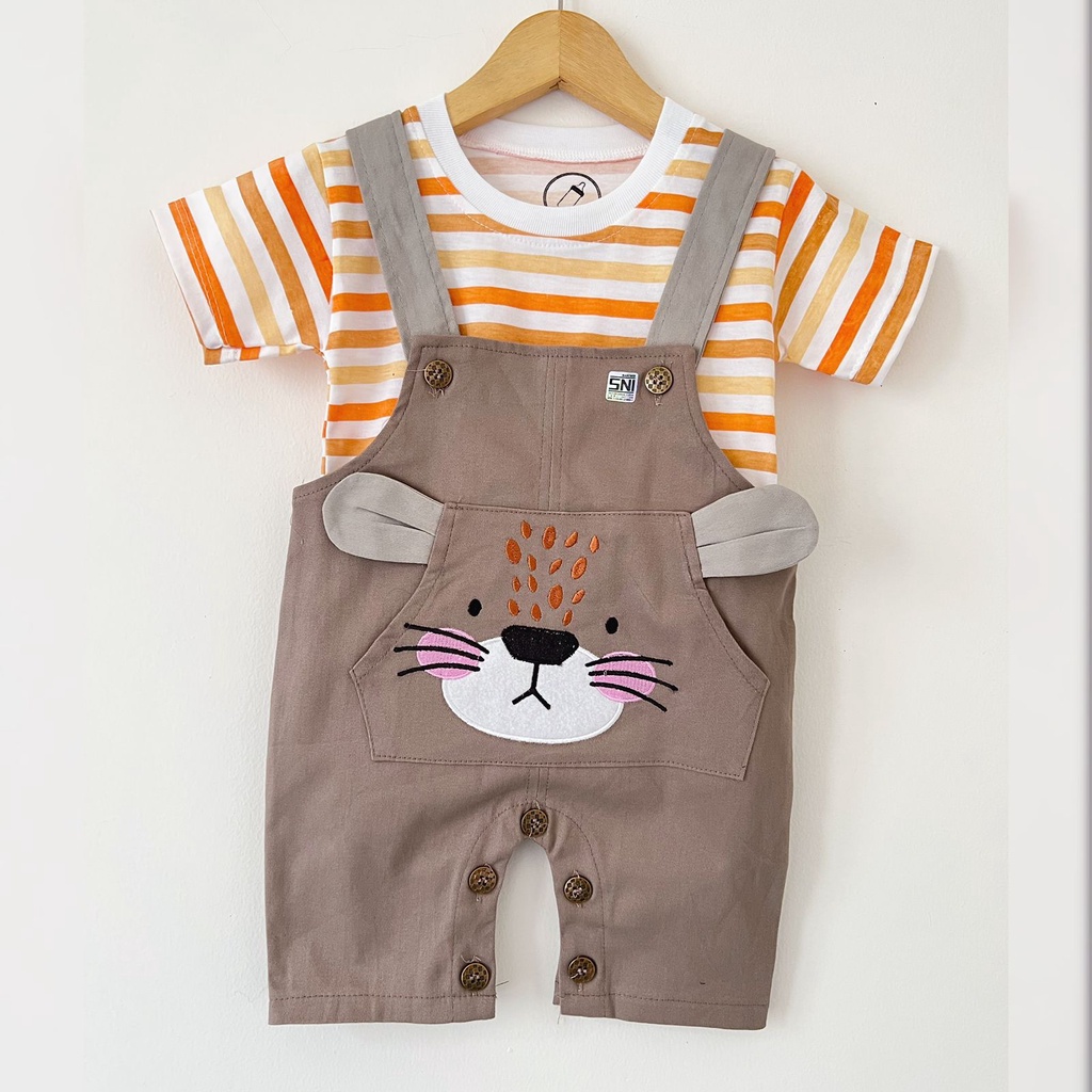 ORI BABYBEB PREMIUM CHINOS Overall SUIT 1-3 tahun Baju Setelan Celana Pergi Jalan Fashion Anak Bayi Cowok Laki Terlaris Lucu