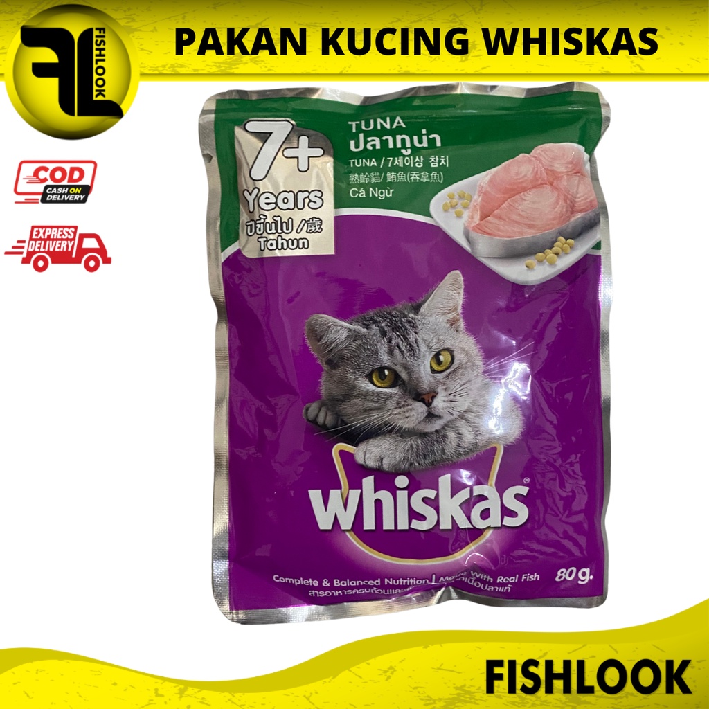 Whiskas Senior Tuna 7+ Years 80gr Makanan Kucing cat Wet Food Sachet