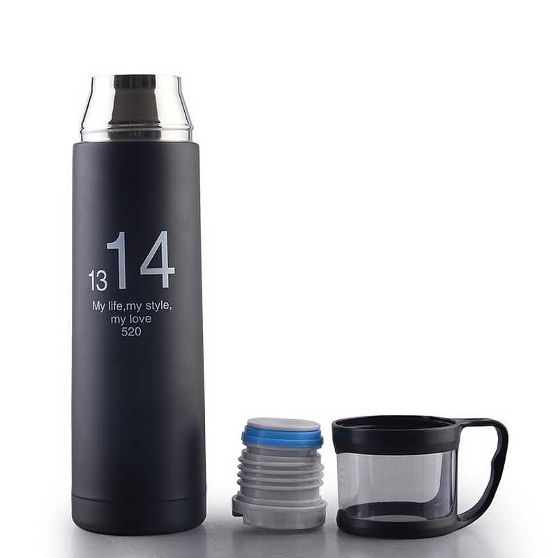 (BISA COD) RVOSTR  Botol Minum Thermos with Cup Head 500ml - SUS304