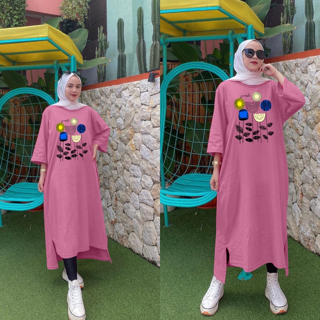 GR LONG TUNIK TERBARU BASIC / MIDI DRESS JUMBO BABYTERRY SR313