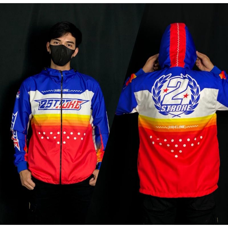✅ [WATERPROOF] HOODIE SUNMORI JAKET 2STROKE 2 STROKE RAINBOW