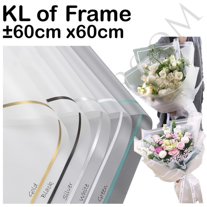 

KL of Frame 20 lembar - kertas bunga murah - cellophane - paper - Silver Berkualitas