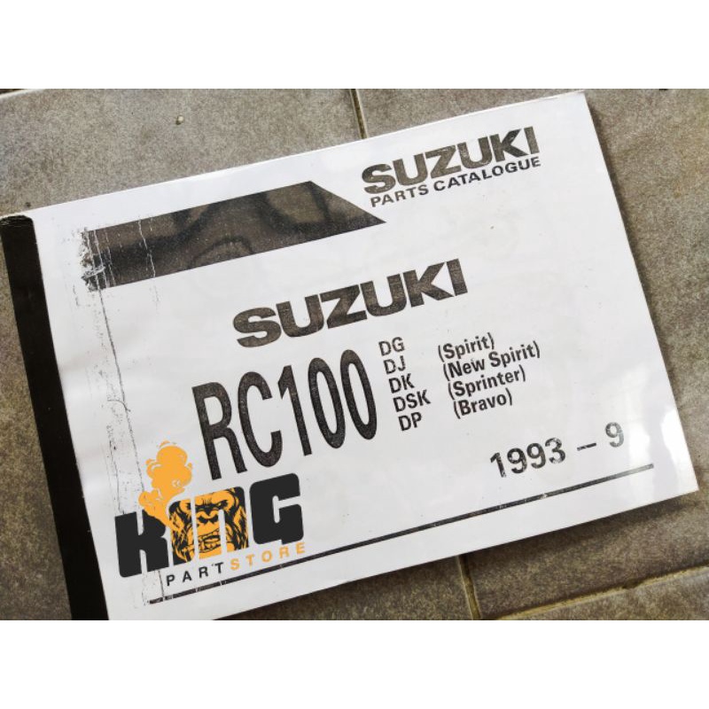 BUKU KATALOG SUZUKI RC100 DG DK DJ DSK DP BRAVO COPY ORIGINAL - MANUAL CATALOG BOOK PART RC 100 SPRI