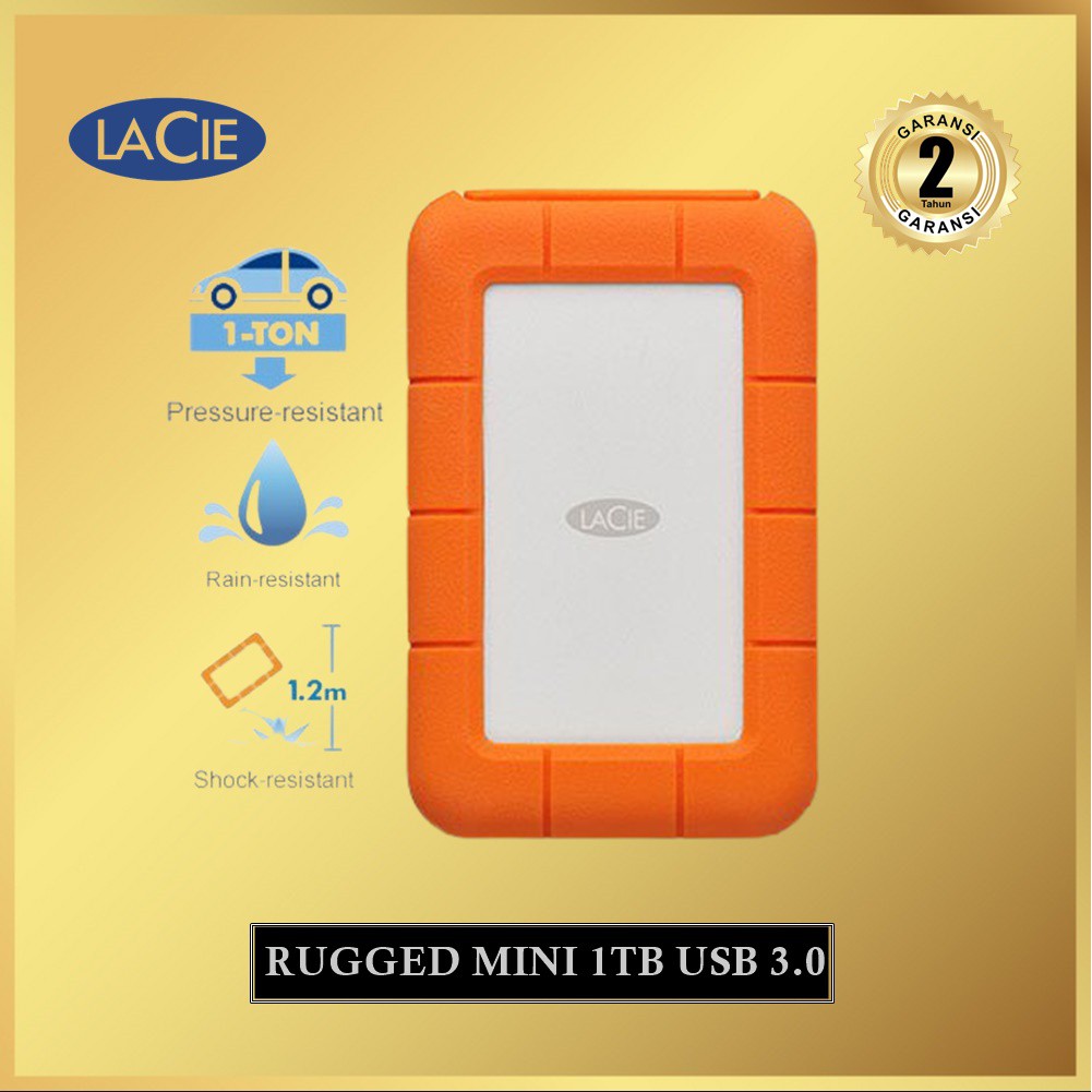 Lacie Rugged Mini 1TB USB 3.0 Harddisk Portable External Hardisk Harddisk