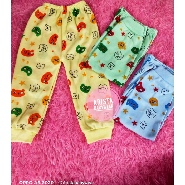 3PCS CELANA PANJANG BAYI MOTIF SIZE S M L XL