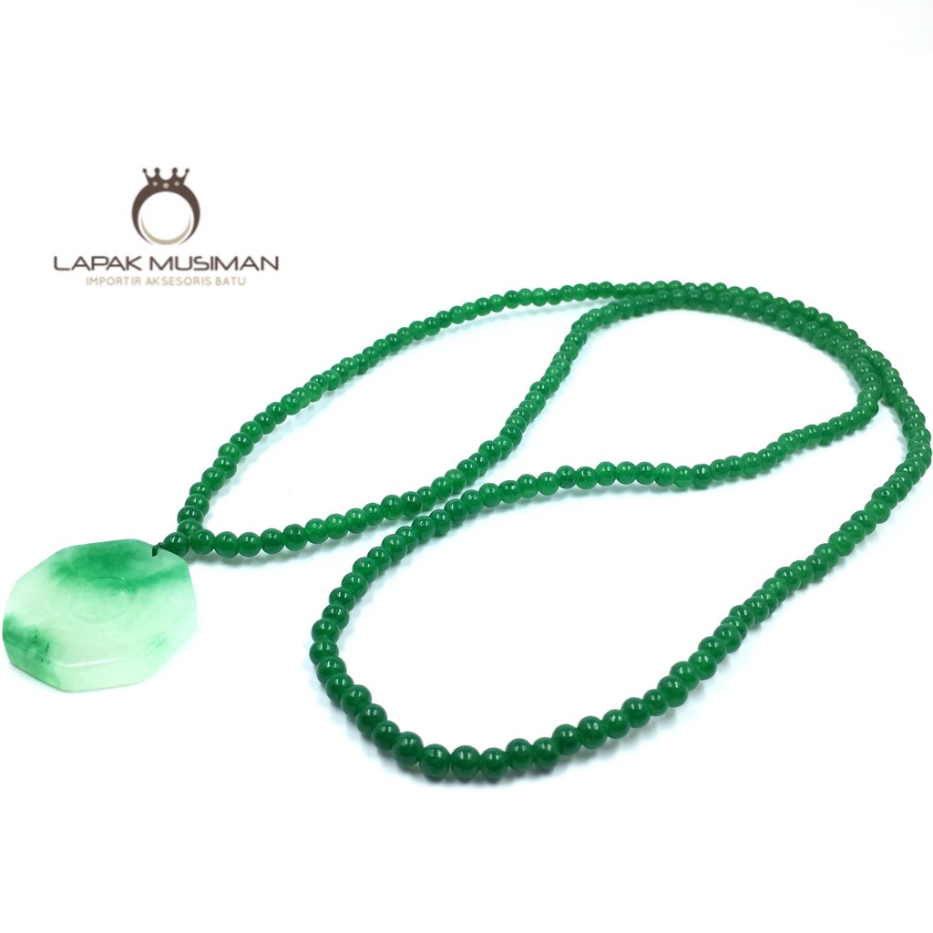 [Bayar di Tempat] KALUNG BATU GIOK HIJAU ASLI NATURAL KODE LM 02