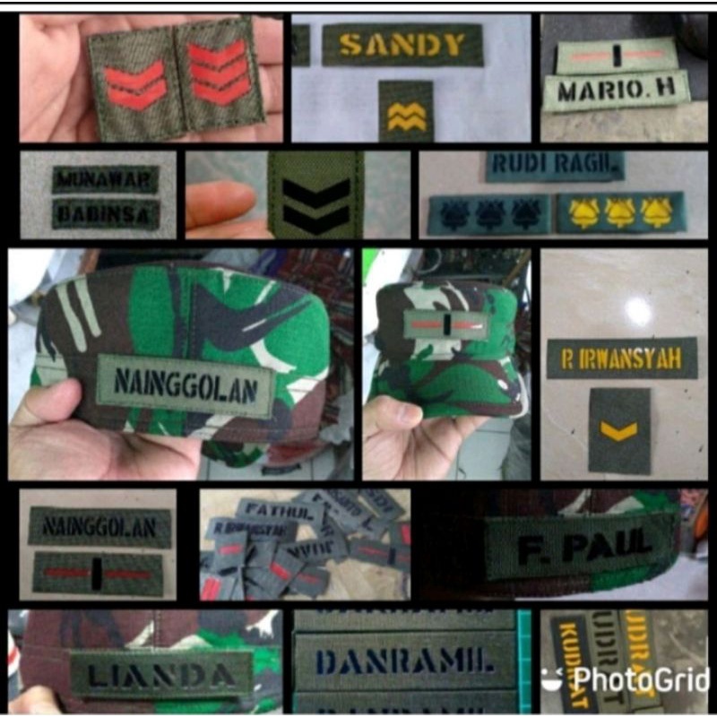 PATCH LASER NAMA DAN PANGKAT CUSTOM BUAT TOPI PDL DAN PDH