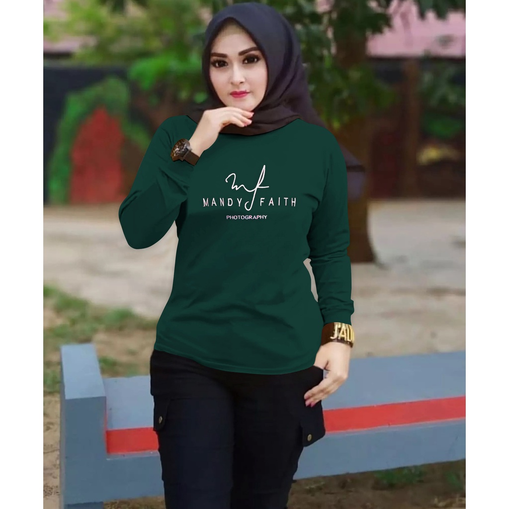 CENOA Kaos Wanita Lengan Panjang  / Kaos Sweatshirt / Atasan Wanita / Atasan Wanita Lengan Panjang-HJ BOTOL MANDY