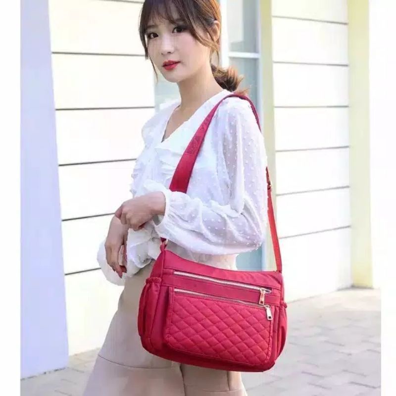 Medan Termurah KD020 Best seller Slingbag 3 ruang Tas selempang wanita